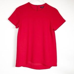 Madewell Long Tunic Blouse with Cap Sleeves - Sz S, Red
